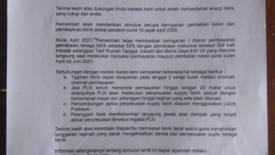 PLN Keluarkan Surat Edaran Stimulus Listrik Lanjutan, YLK Kalsel: Bahasanya Membingungkan