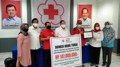 PMI Kalsel Terima Donasi Dari PMI Kalteng