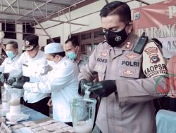 Barang Bukti Sabu Seberat 2.550 Gram, Dimusnahkan Petugas Kepolisian Kabupaten Banjar