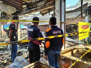 Labfor Surabaya Diturunkan untuk Olah TKP Bekas Kebakaran Pasar Thaibah Martapura