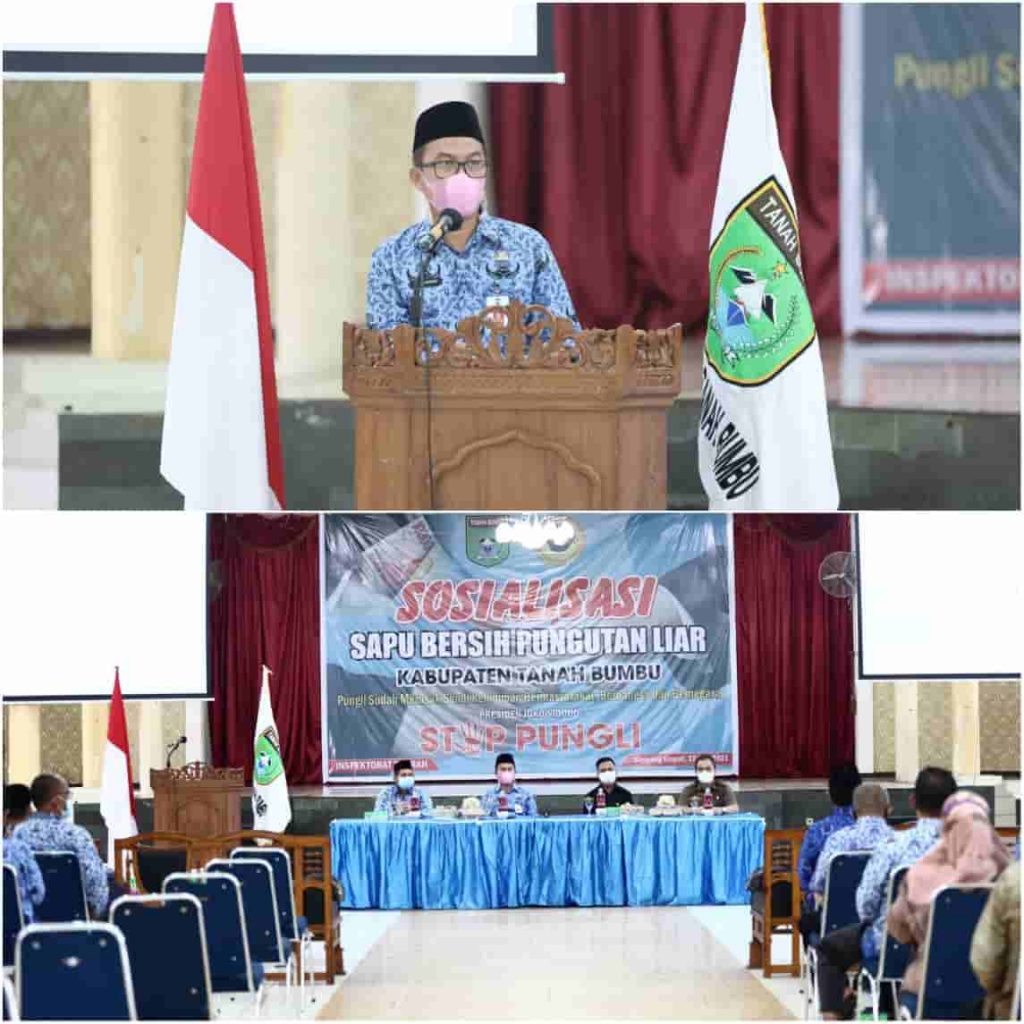 Sosialisasi sapu bersih pungutan liar yang terus dilakukan pemerintah kabupaten (Pemkab) Tanah Bumbu.(Foto: Eko Protokol)