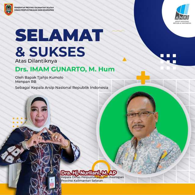 Pelantikan Kepala ANRI Baru, Dispersip Kalsel Harapkan Dukungan Kemajuan Pengelolaan Arsip
