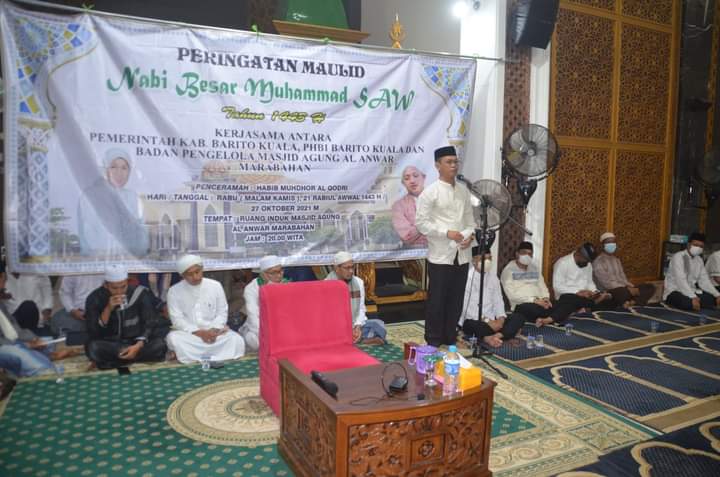 Hadiri Peringatan Maulid di Al-Anwar, Wabup Batola Ajak Jemaah Bervaksin