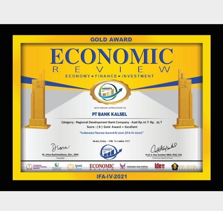 Bank Kalsel Berhasil Peroleh Predikat Excellent Di Ajang Indonesia Finance Award