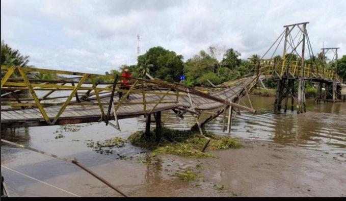 Rusaknya Jembatan Tabunganen-Pemurus Akhirnya Mendapat Respon Pemkab Batola