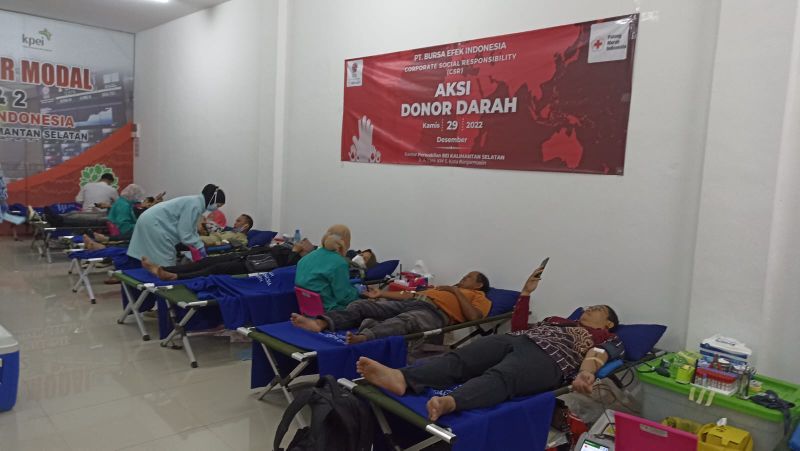 Jalankan Program CSR PT Bursa Efek Indonesia Kantor Perwakilan Kalsel, Gelar Donor Darah
