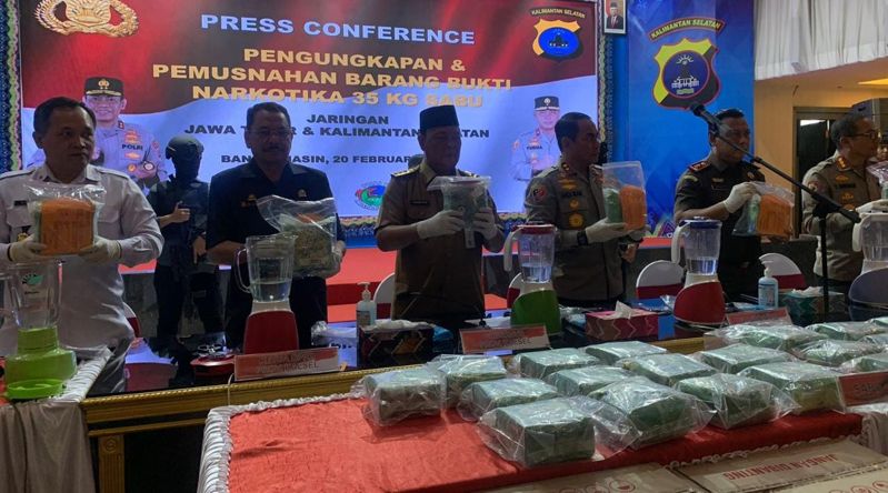 Polda Kalsel Ungkap Lagi Jaringan Narkoba Internasional