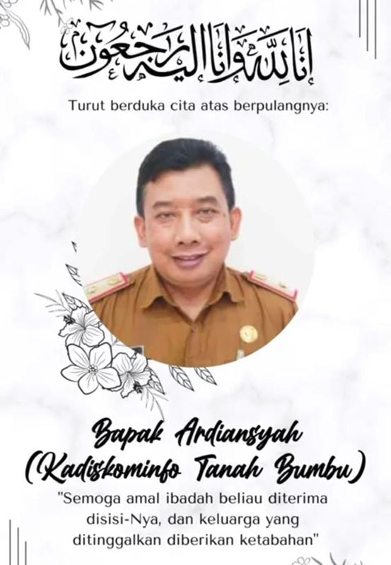 Pejabat Terbaik Pemkab Tanbu Kadiskominfo SP Ardiansyah Berpulang