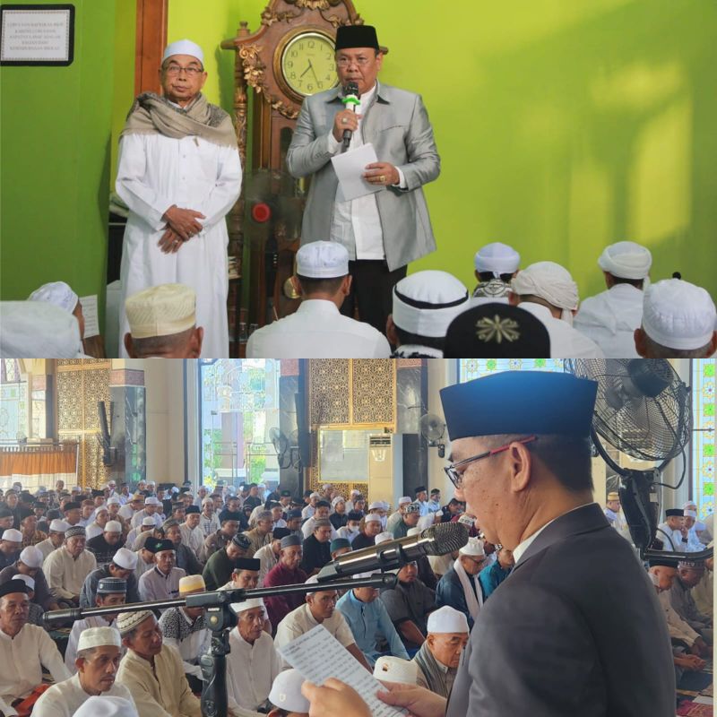 Mujiyat Salat Idulfitri 1444 H di Masjid Hijau, Zulkipli di Masjid Agung