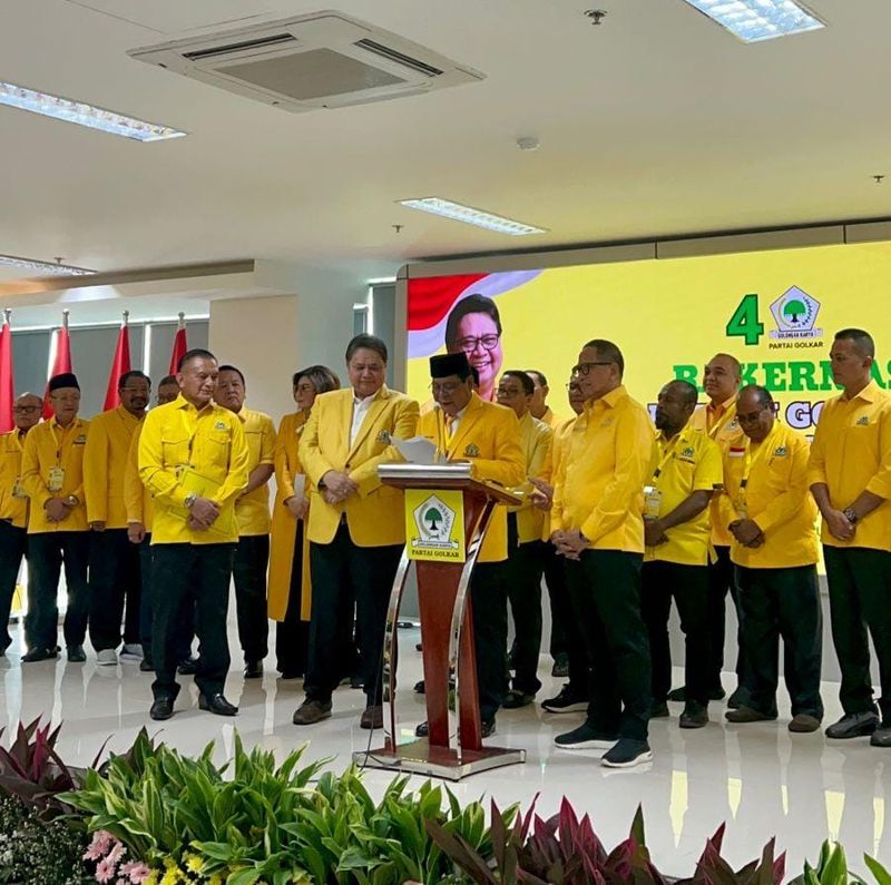 Paman Birin Bacakan Pernyataan Sikap DPD Golkar Se-Indonesia, Harapkan Pemilu Proporsional Terbuka