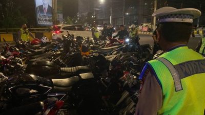 Puluhan Sepeda Motor Berknalpot Berong Diamankan Satlantas Polresta Banjarmasin