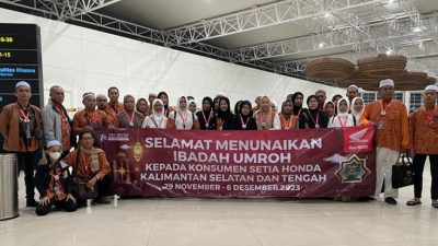 Delapan Belas Pasang Pemenang Berkah dari Honda Diberangkatkan Umrah oleh Trio Motor
