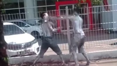 Adu Pukul Dua Manusia Silver Viral di Medsos, Akhirnya Didamaikan Polsek Banjarmasin Timur