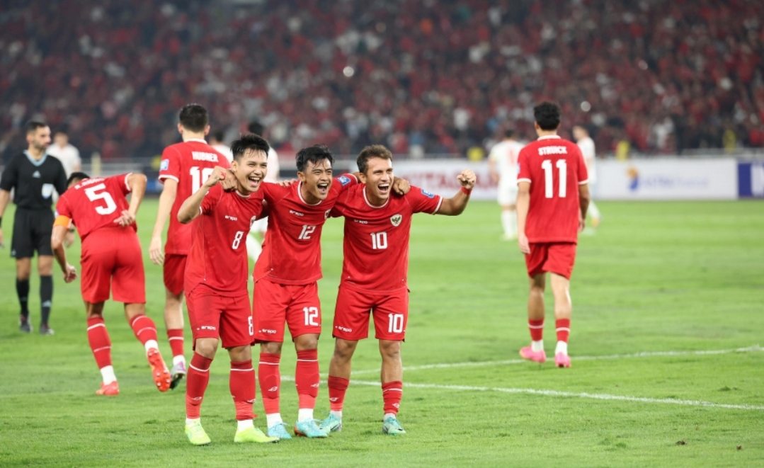 Potret para pemain Timnas Indonesia usai cetak gol ke gawang Vietnam