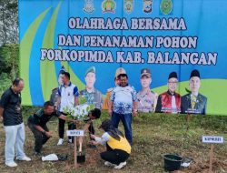 Polres Balangan Bersama Forkopimda Gelar Penanaman Pohon dan Senam Bersama