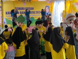 Turunkan Pusling dan Pendongeng, Dispersip Kalsel Partisipasi Peringatan Hari Anak di PPRSAR Mulia Satria