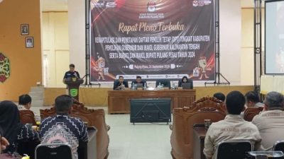KPU Pulang Pisau Gelar Rapat Pleno Terbuka Rekapitulasi & Penetapan DPT Pilgub-Pilbup Tahun 2024