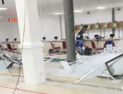 Arena Cabor Tembak PON XXI Ambruk, Atlet Kalsel Selamat