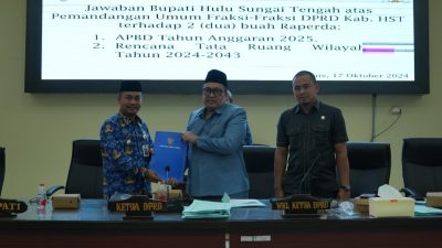 Jawaban Bupati HST Terhadap Pandangan Umum fraksi DPRD Pada Dua Raperda