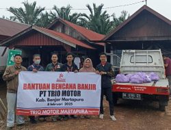Peduli Korban Banjir, PT Trio Motor Salurkan Bantuan Sembako di Kabupaten Banjar