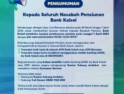 Bank Kalsel Buka Layanan Pembayaran Pensiunan pada 1 April 2025