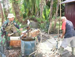 Berkah Program TMMD, Lima Titik Sumur Bor Dikerjakan di Desa Pengambau Hilir Luar HST