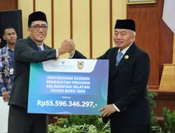 Laba Bank Kalsel Melonjak 136 Persen, Deviden Rp55,5 Miliar Diserahkan ke Pemprov Kalsel