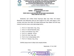 Resmi 7 Nama Calon Rektor UIN Antasari Banjarmasin Periode 2025–2029 Diumumkan