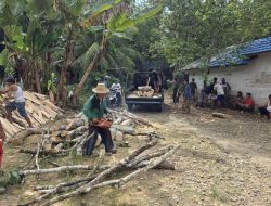Bersiap Sambut Haul Guru Sekumpul, Warga Desa Jelatang Bergotong Royong