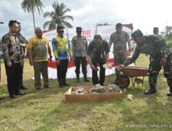 Pemkab HST Bersama TNI Letakan Batu Pertama Koperasi Merah Putih