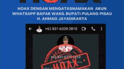Waspada Penipuan! Oknum Gunakan Nomor WhatsApp Mengaku Wakil Bupati Pulang Pisau