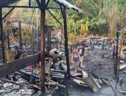 Kebakaran Hebat di Kecamatan Juai, Lima Rumah Ludes Terbakar