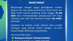 Tingkatkan Layanan, Bank Kalsel Terapkan Tarif Baru Rekening Nonaktif