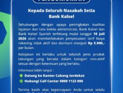 Tingkatkan Layanan, Bank Kalsel Terapkan Tarif Baru Rekening Nonaktif