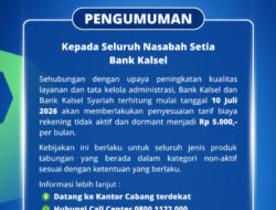 Rekening Dormant Bank Kalsel Dikenakan Biaya Rp5.000 per Bulan, Berlaku 10 Juli 2026