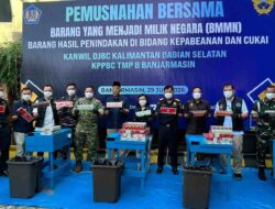 Jutaan Batang Rokok Ilegal Dimusnahkan di Kalsel, Potensi Kerugian Negara Capai Rp15,57 Miliar