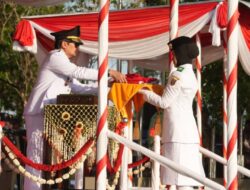 Wagub Hasnuryadi Pimpin Penurunan Bendera HUT ke-81 RI di Kalsel