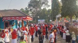 Semarak HUT ke-81 RI, Kecamatan Simpur Gelar Senam Sehat dan Bagi Doorprize