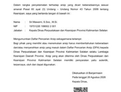 Arsip Sejarah Kalsel Dicari, Dispersip Ajak Masyarakat Serahkan Dokumen Bersejarah