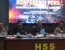 Polres HSS Rilis 5 Kasus Narkoba, 7 Tersangka dan 148 Gram Sabu Diamankan.