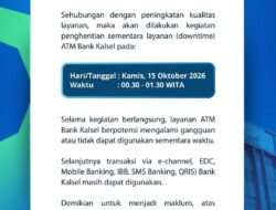 ATM Bank Kalsel Gangguan Sementara Dini Hari, Ini Jadwalnya